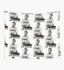 Roy Cropper with his Shopper Wall Tapestry