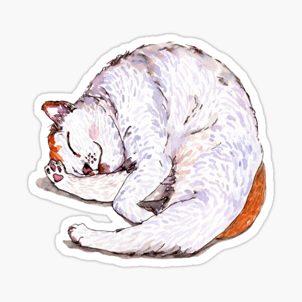 Tommy the Furball is Sleeping Sticker