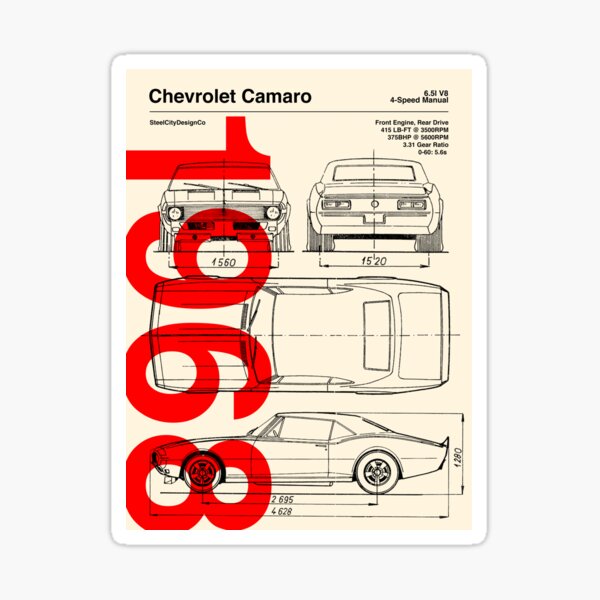 Artikel-Vorschau von 1968 Chevrolet Camaro SS Blaupause Kunstwerk, designt und verkauft von SteelCityDC.