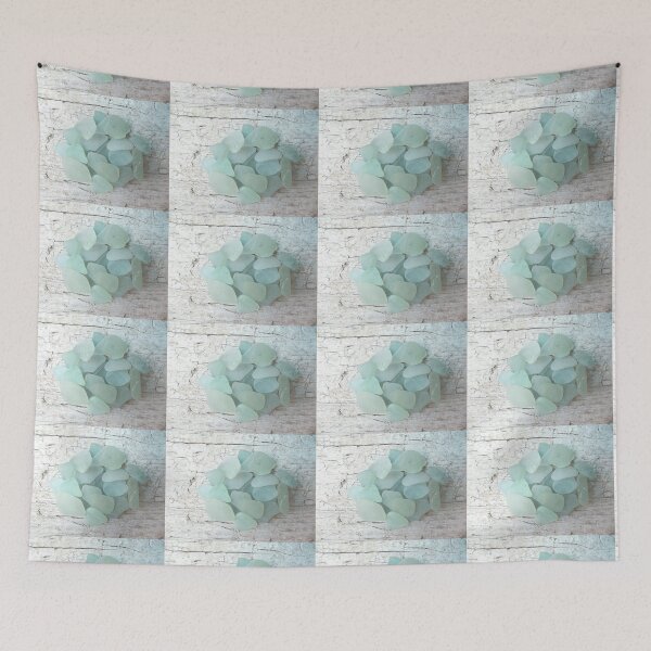 Item preview, Sea Foam Sea Glass on Weathered Wood Pale Turquoise designed and sold by Beachy.