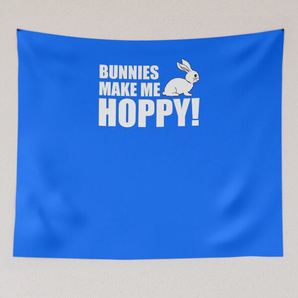 Item preview, Bunnies Make Me Hoppy Rabbit Cartoon Pun designed and sold by jaycartoonist.