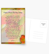 I Said a Prayer For You Today - Inspirational Postcards
