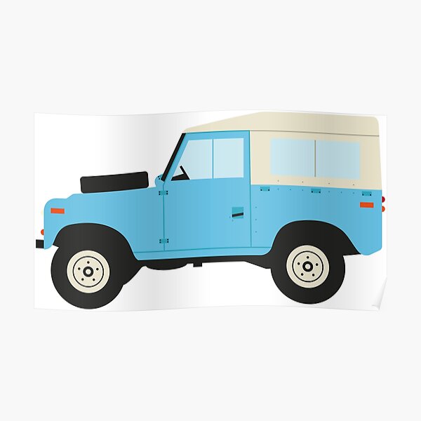 Cartoon Landrover Series 2 Poster