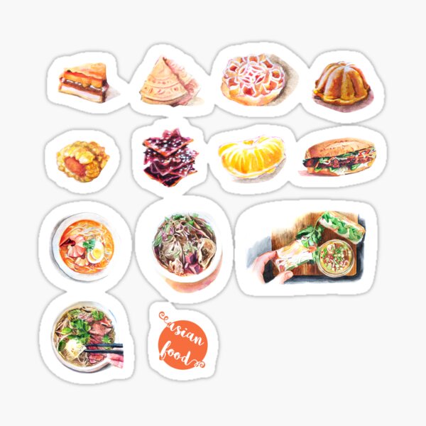 Asian food stickers Sticker