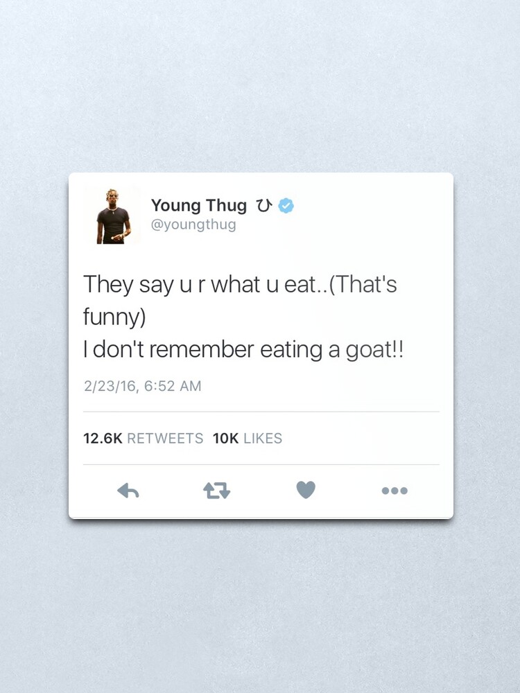 Young Thug GOAT Tweet Young Thug GOAT Tweet