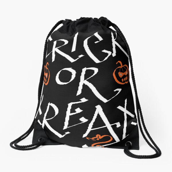Trick or Treat pumpkin Drawstring Bag
