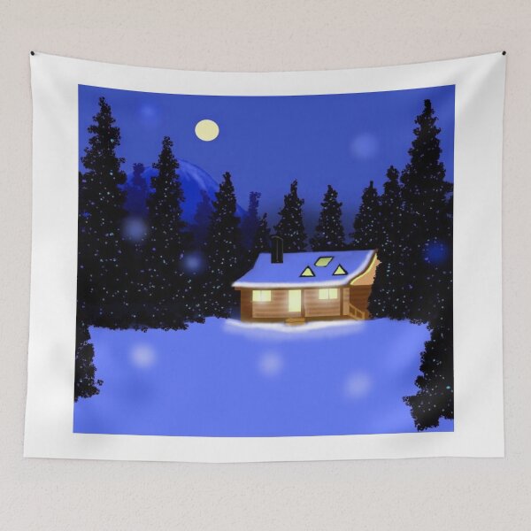Item preview, Winter Moonlight Cabin designed and sold by lawrencehyde.