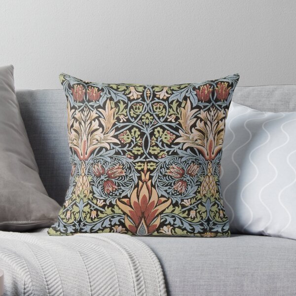 Arts and Crafts Movement. Snakeshead printed textile. William Morris. 1876. Throw Pillow
