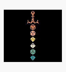Vintage Polyhedral Dice Set Sword Tabletop Roleplaying RPG Gaming Addict Photographic Print