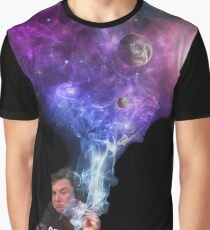 Elon Musk smoking outerspace weed Graphic T-Shirt