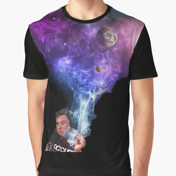 Elon Musk smoking outerspace weed Graphic T-Shirt