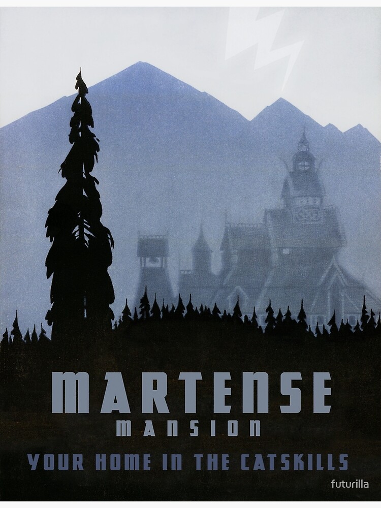 Poster « H.P. Affiche de voyage de Lovecraft The Martense Mansion ("La peur qui menace") », par