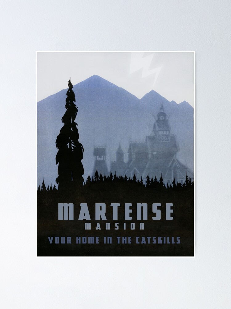 Poster « H.P. Affiche de voyage de Lovecraft The Martense Mansion ("La peur qui menace") », par