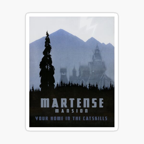 H.P. Lovecraft Travel Poster: The Martense Mansion ("The Lurking Fear") Sticker