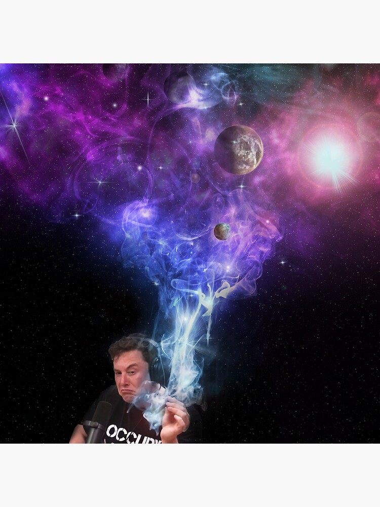 Disover Elon Musk smoking outerspace weed Premium Matte Vertical Poster