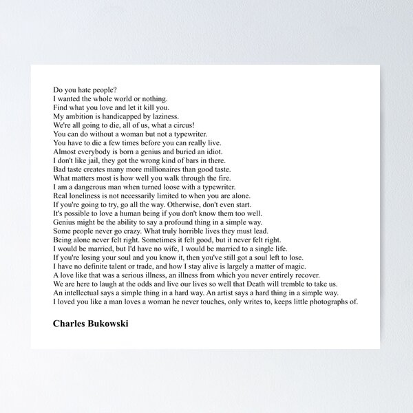 Item preview, Charles Bukowski Zitate designed and sold by Miguel Queiruga.