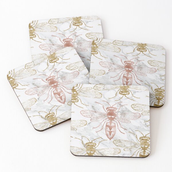 Item preview, Wasp in Gold and Rosegold on Marble designed and sold by cadinera.