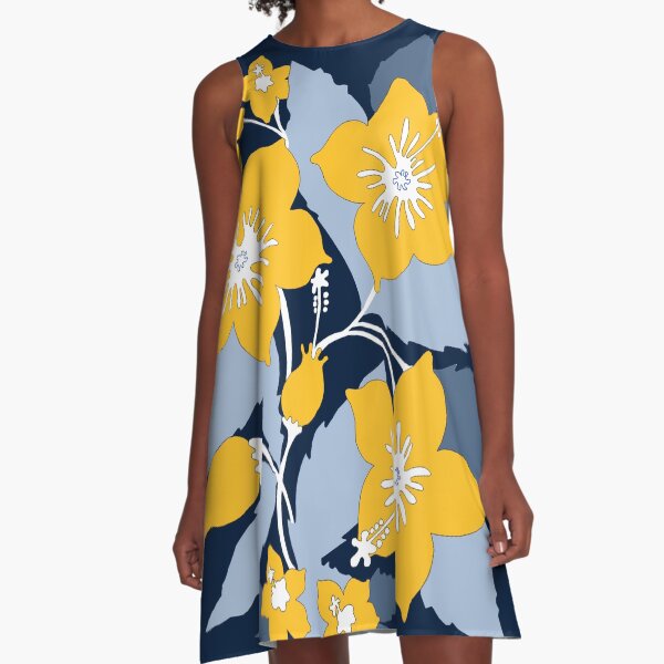 maze and blue A-Line Dress