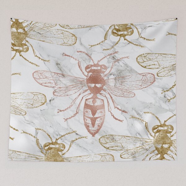 Item preview, Wasp in Gold and Rosegold on Marble designed and sold by cadinera.