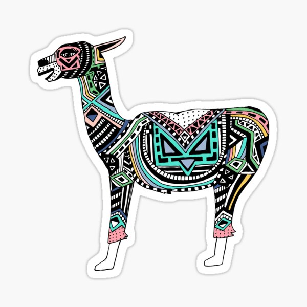 Peruvian Llama Hand-Drawn Sticker