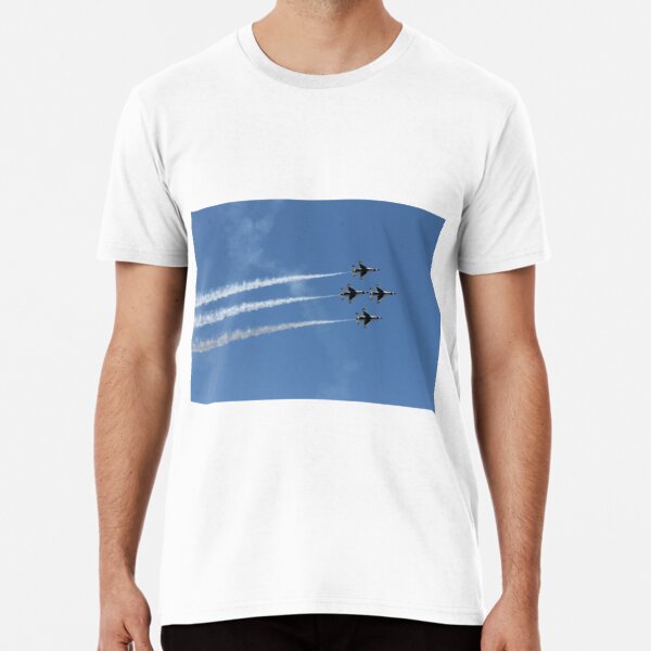 Air show, #AirShow #sky #plane #aircraft #airplane #air #flight #fly #flying #jet #aviation #blue #military #planes #travel #helicopter #airshow #clouds #transportation #show #aeroplane #squadron Premium T-Shirt