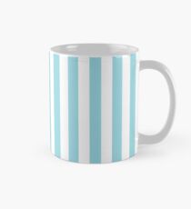 Large Sky Blue and White Vertical Cabana Tent Stripes Classic Mug