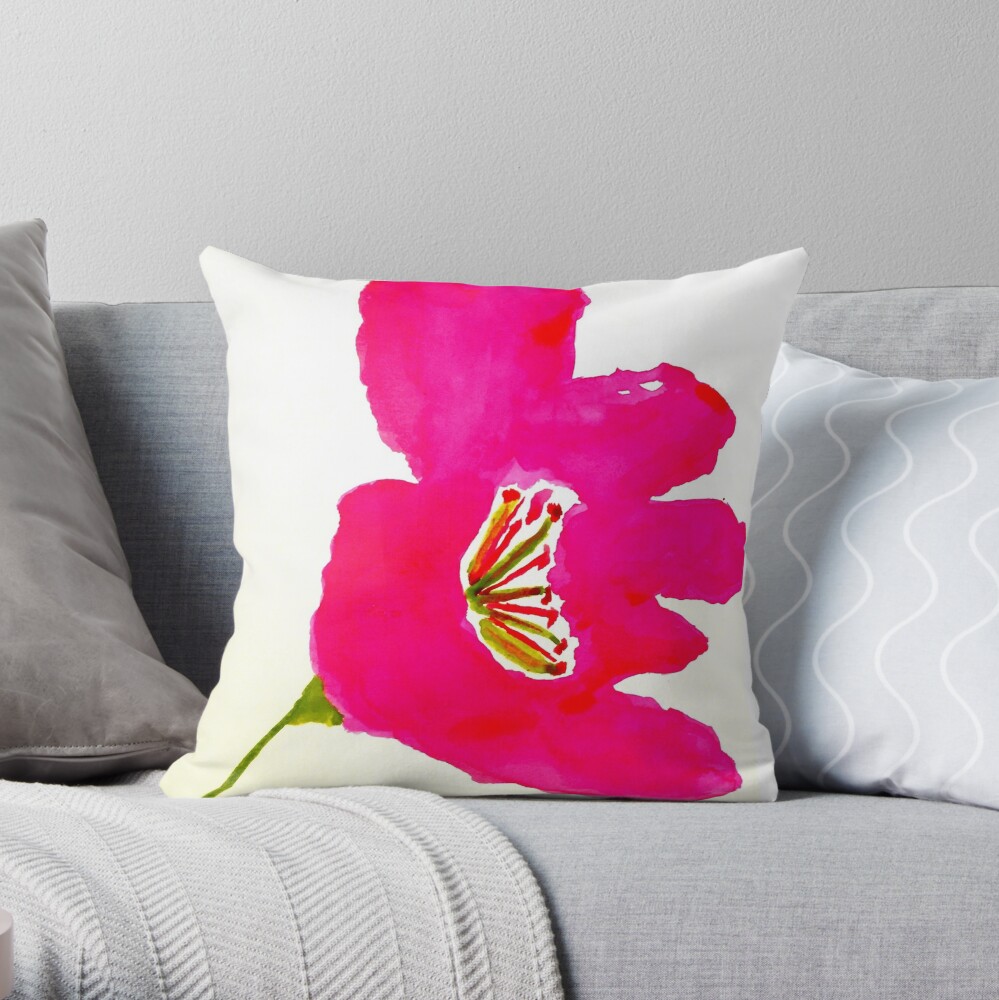 Fuchsia Flower Throw Pillow