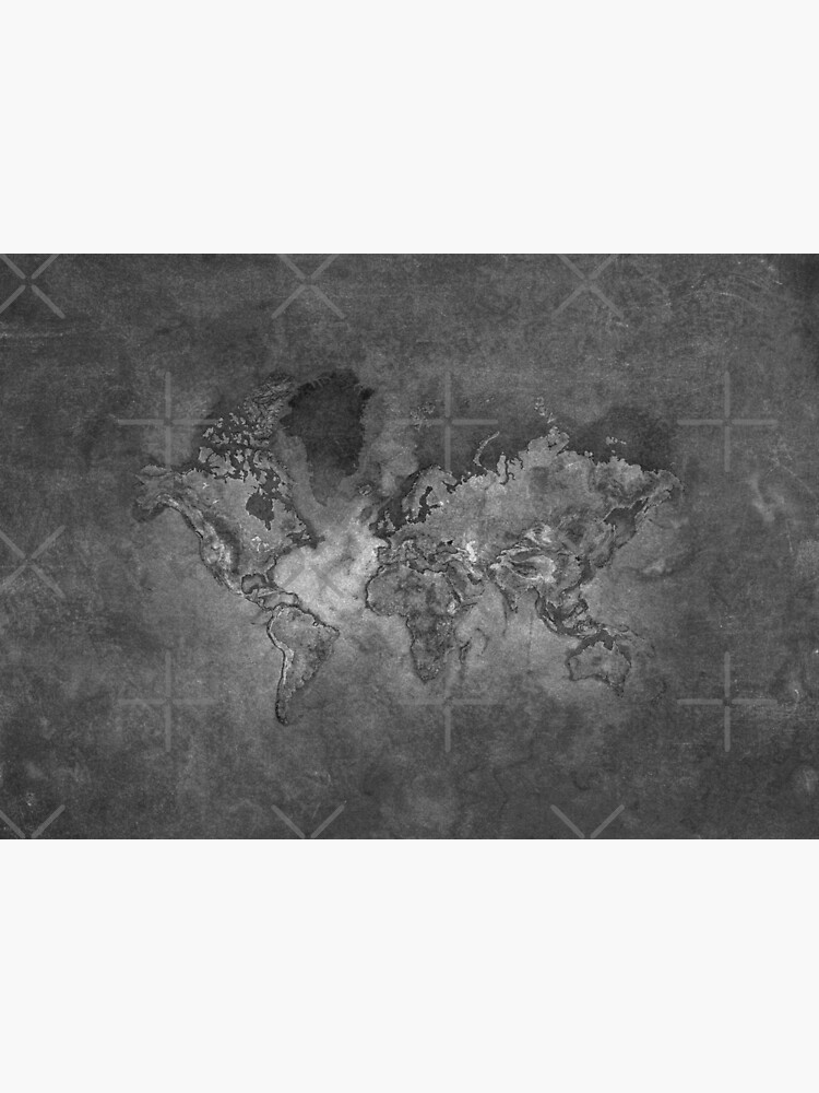 Disover Grey World Map, Grey Large World Map Premium Matte Vertical Poster