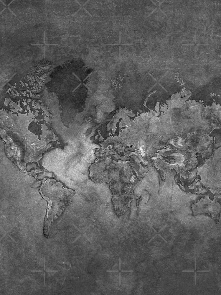 Disover Grey World Map, Grey Large World Map Leggings