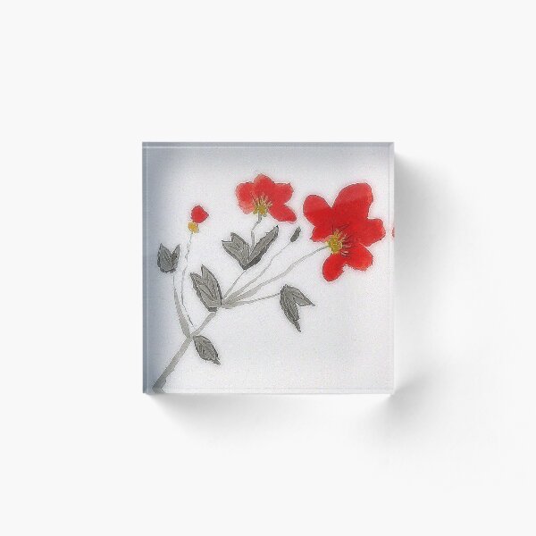 Oriental Poppies Acrylic Block