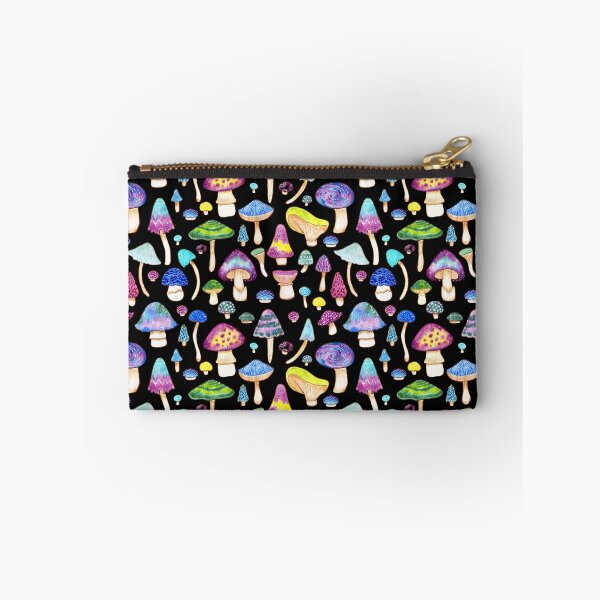 Item preview, Watercolor Mushroom Pattern on Black designed and sold by dragonstarart.