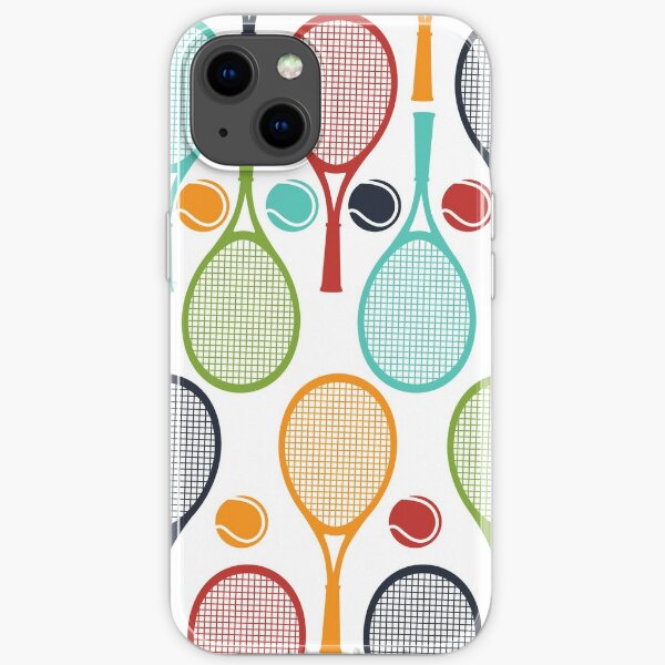 Fun Tennis Love Gift Raquette de tennis et conception de balles de tennis pour les joueurs de tennis, les équipes de tennis et le capitaine de tennis Coque souple iPhone