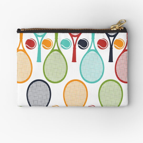 Fun Tennis Love Gift Tennis Racket and Tennis Ball Design for Tennis Players, Tennis Teams, and Tennis Captain Zipper Pouch