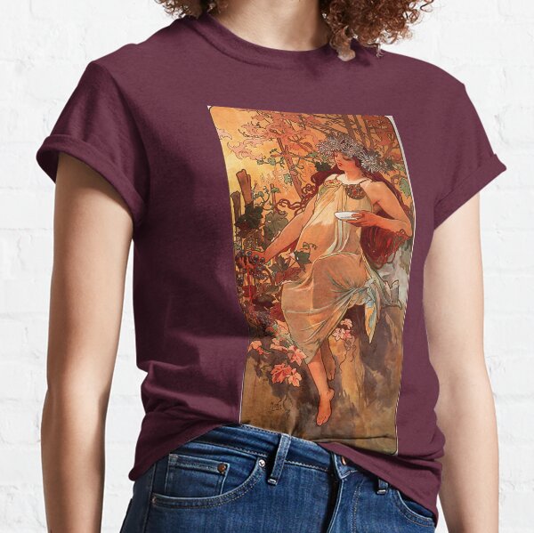 Autumn,1of 4,1896,Alphonse Mucha,art nouveau Classic T-Shirt