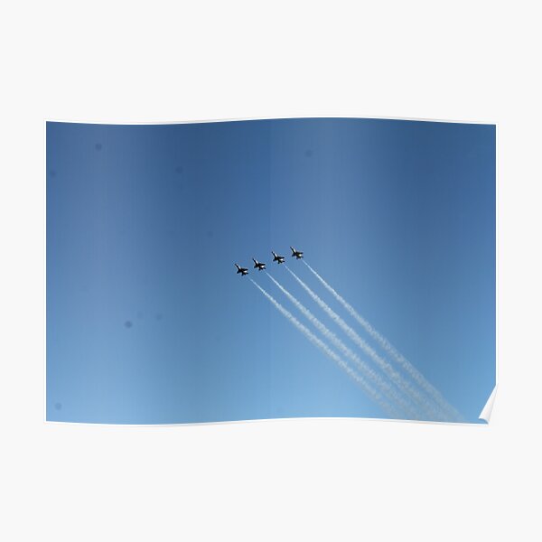 Air show, #AirShow, #sky #airplane #plane #blue #jet #flight #air #flying #aircraft #fly #travel #trail #aeroplane #clouds #white #aviation #cloud #contrail #smoke #glider #transport #high #speed Poster