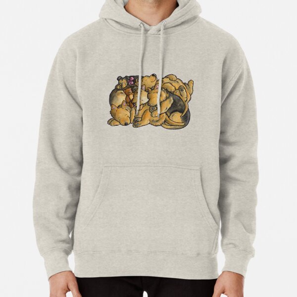 Sleeping pile of Australian Terrier dogs Pullover Hoodie