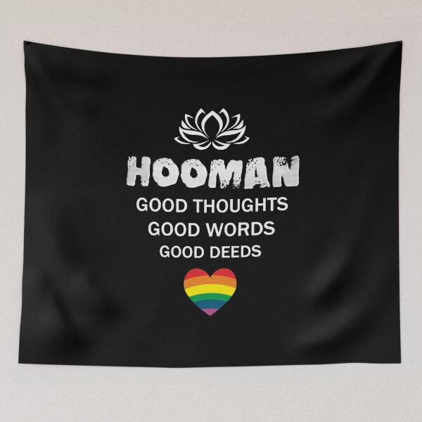 Item preview, Hooman - Good Thoughts, Good Words, Good Deeds - Rainbow Heart designed and sold by 4wordsmovement.