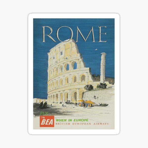 Item preview, Rome Colosseum Vintage Travel Poster designed and sold by vintagevivian.