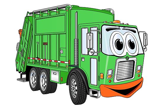 "Silly Smiling Garbage Truck Cartoon" Posters by Graphxpro | Redbubble