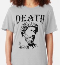 Death Is Freedom | Marcus Aurelius - Father Of Stoicism Slim Fit T-Shirt