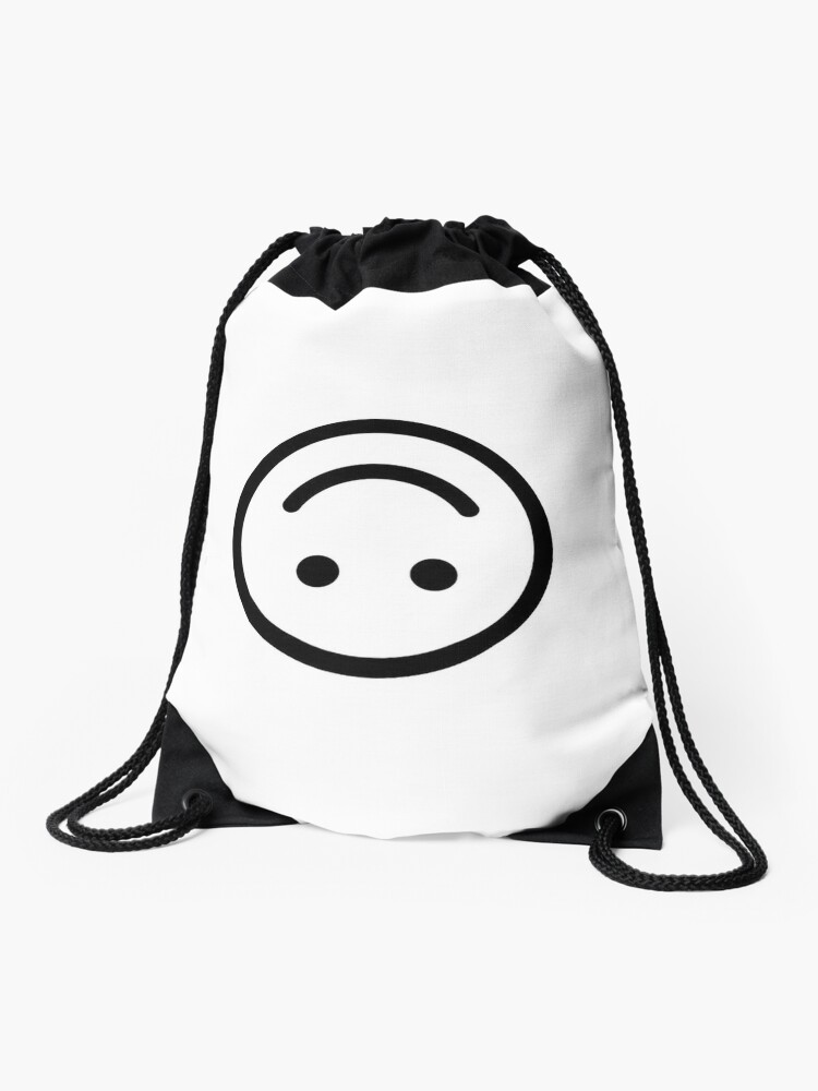 Upside Down Smiley Face Drawstring Bag By Phmoore Redbubble - how to get the upside down face in roblox for free