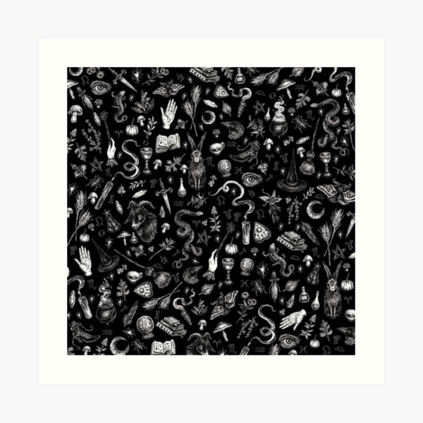 Salem Hexe in Schwarz Kunstdruck