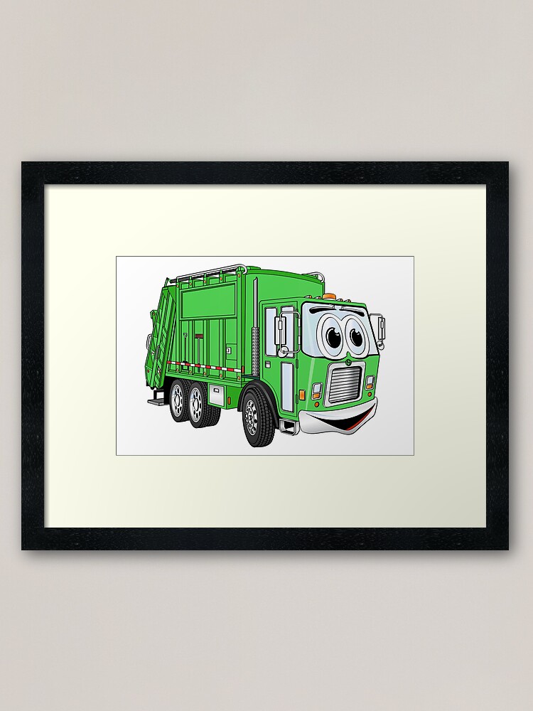 green garbage truck cartoon