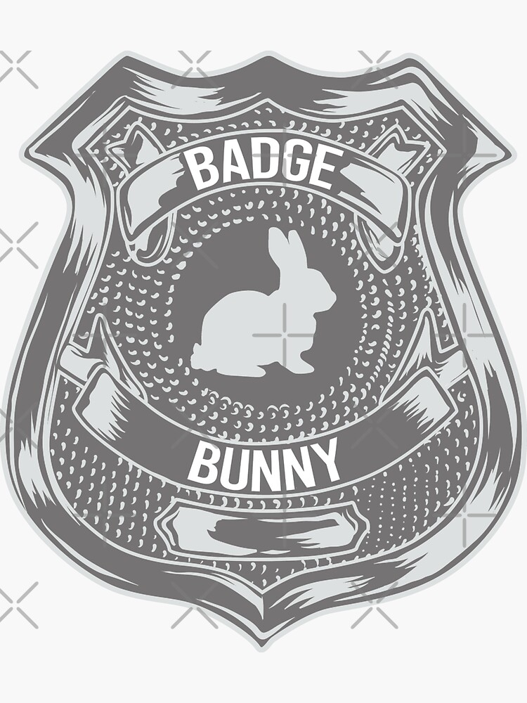 "Badge Bunny Police Officer Attraction" Sticker by wrestletoys Redbubble