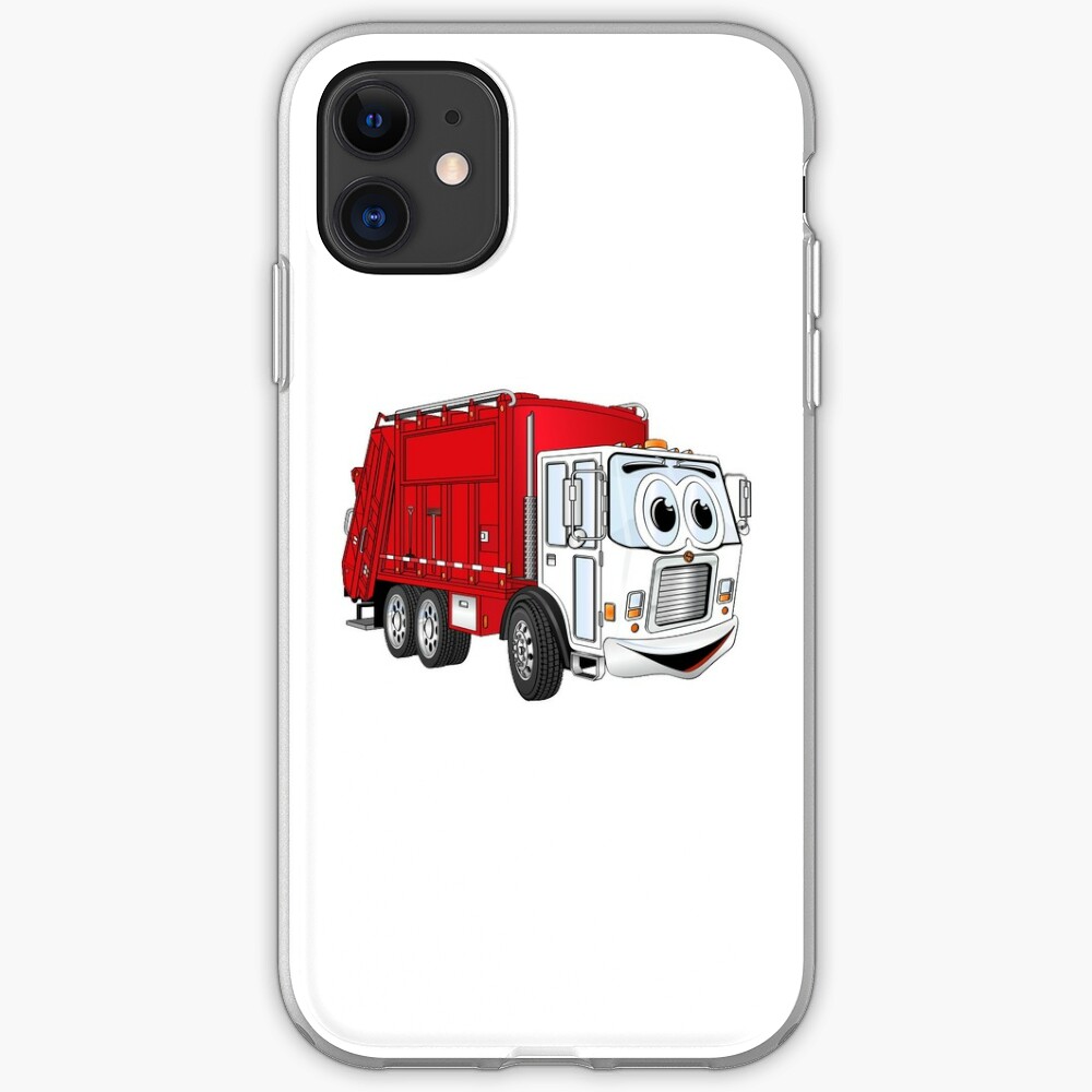 Roter Weisser Lachelnder Abfall Lkw Karikatur Iphone Hulle Cover Von Graphxpro Redbubble