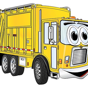 green garbage truck cartoon