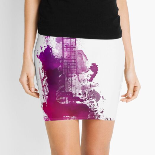 Funky purple guitar Mini Skirt