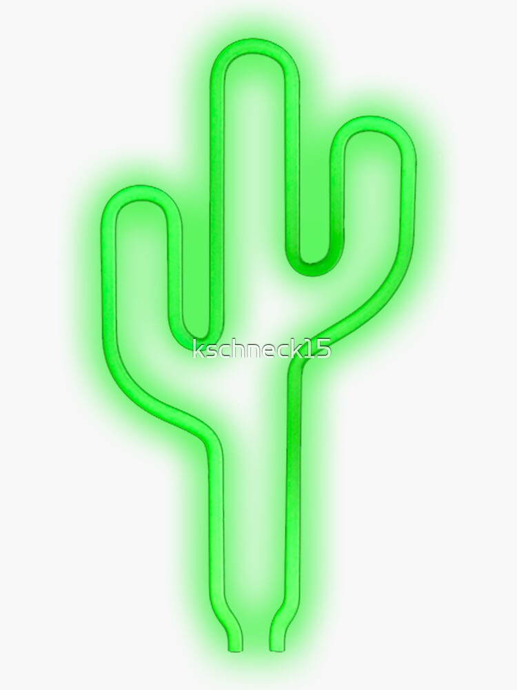 Cute Preppy Neon Cactus Sticker for Sale by kschneck15