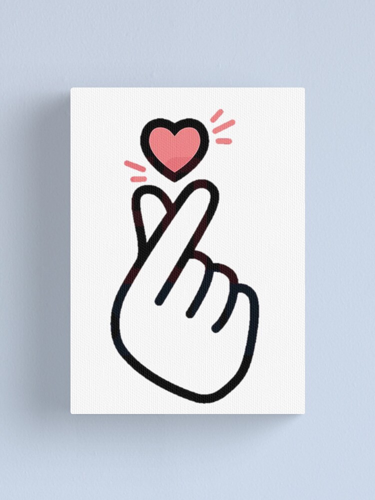 "Korean Finger Heart Version 5 (mini design for shirts)" Canvas Print