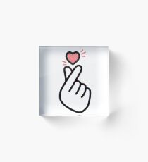 Korean Finger Heart Version 5 (mini design for shirts) Acrylic Block